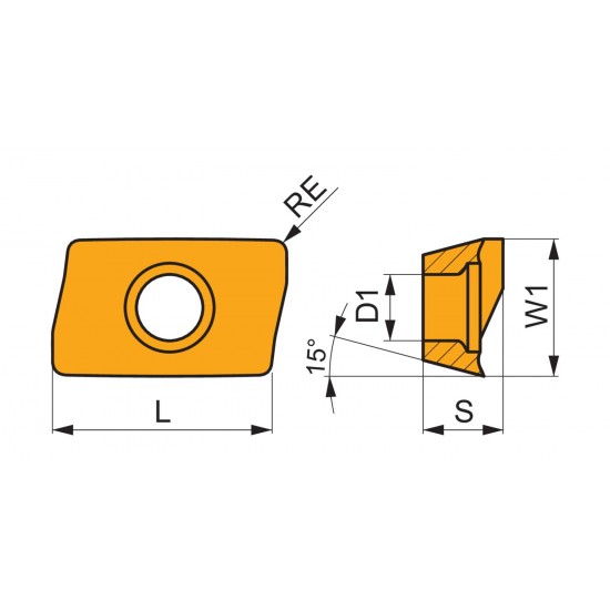 ADMX 070202SR-M:M8330 Milling Insert - Square Shoulder