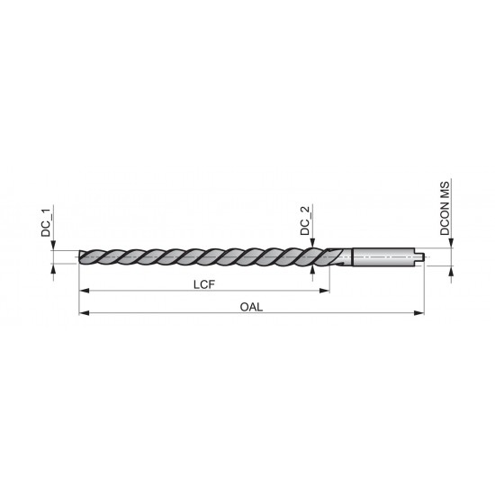 B9533.0 Machine Reamer for Conical Pin Left Hand Helix 45°