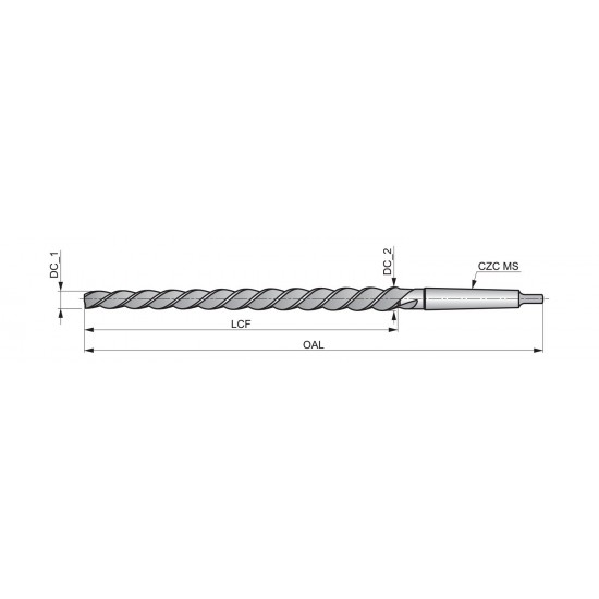 B95410.0 Machine Reamer for Conical Pin Left Hand Helix 45°