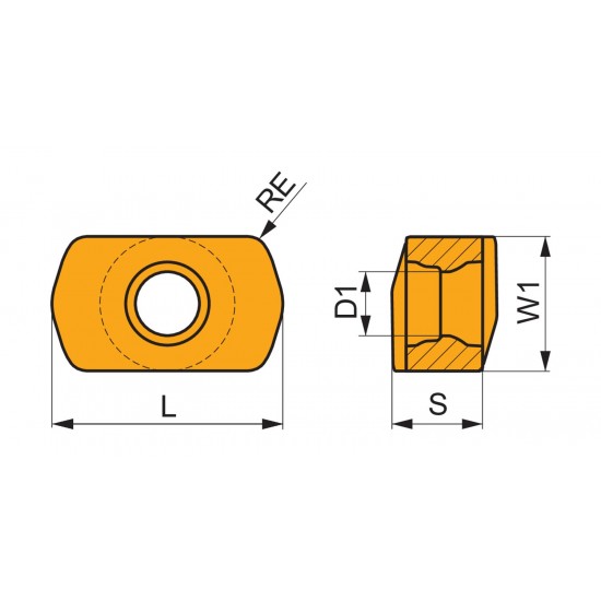 BNGX 10T308SR-M:8215 Milling Insert - High Feed