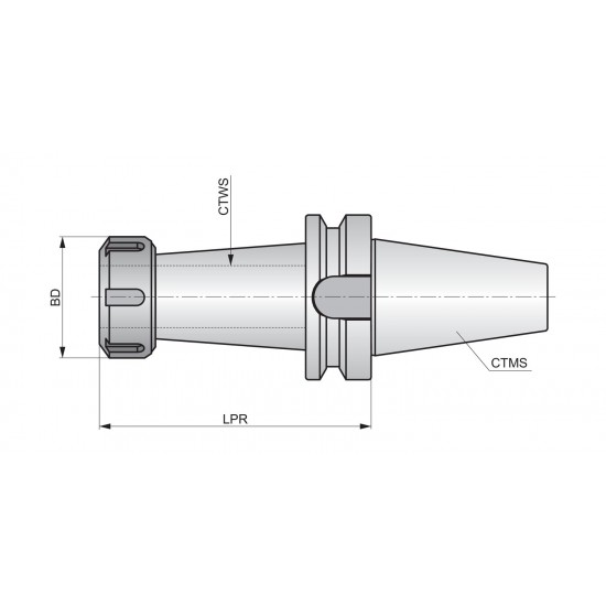 BT.40AD-CC.ER16.100 MAS BT - Collet chuck ER
