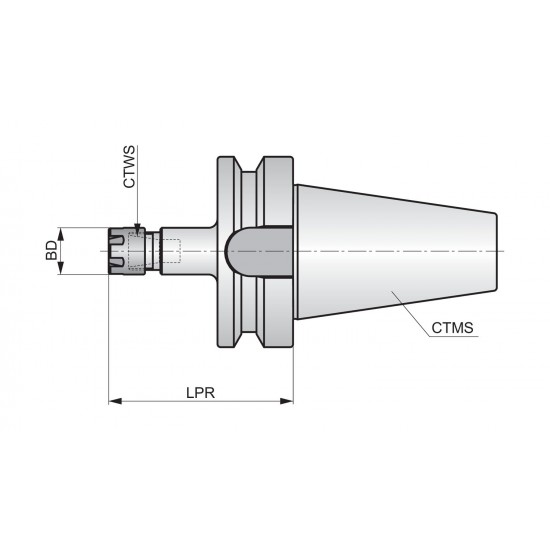 BT.40ADB-CCM.ER16.100 MAS BT- Mini Collet Chuck ER