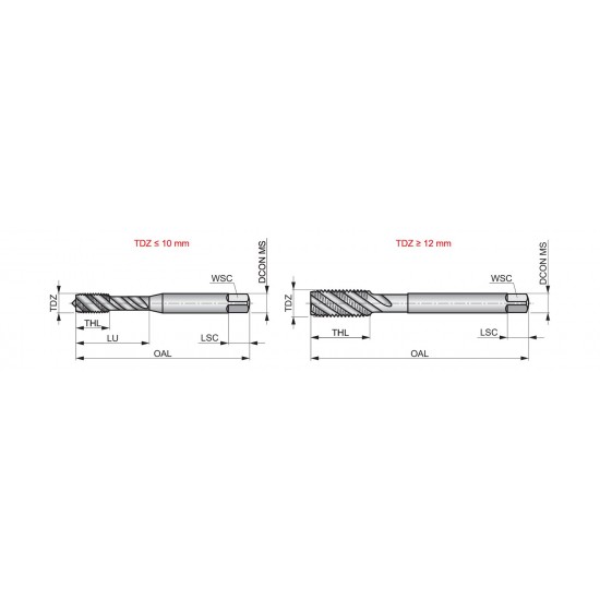 E003M2.5 M Machine Tap Spiral Flute 45°
