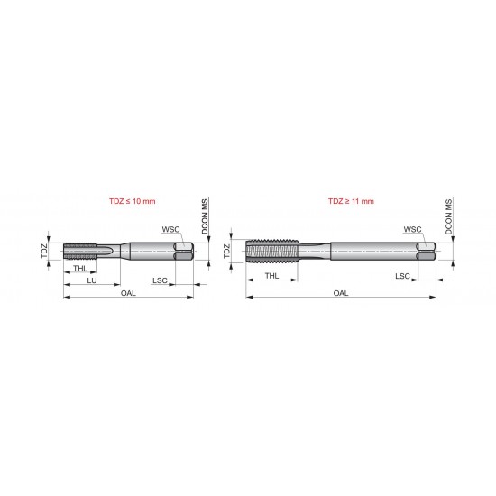 E500M18NO3 Straight Flute Hand Taps, Metric, ISO Standard