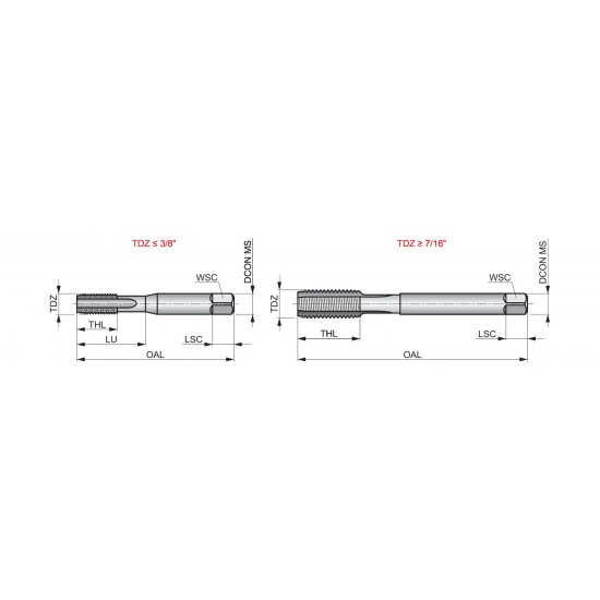E5246-40NO2 HSS Straight Flute Hand Tap, UNF, ISO Standard