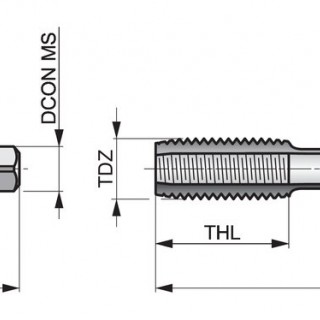 E5313/4NO1 HSS Straight Flute Hand Tap, BSW, ISO Standard