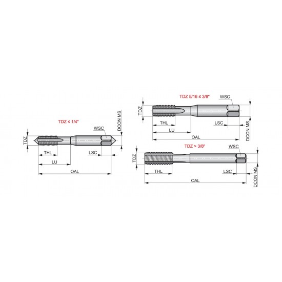 E559UNC10X24NO1 Straight Flute Taper Lead Hand Tap, ISO Standard, UNC