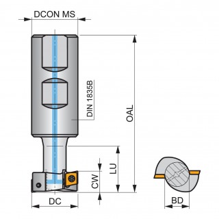 25F1R030B25-SCC06-C End Milling Cutter - Slotting