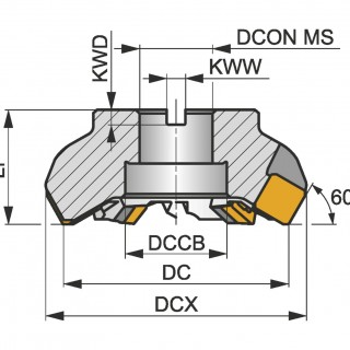 125B07R-F60SB22X Shell Milling Cutter - Heavy Duty