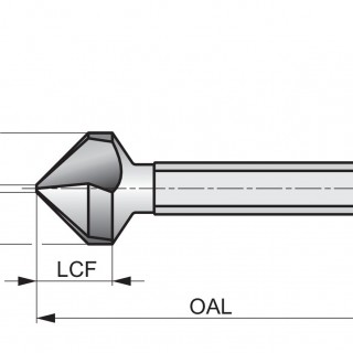 G10610.4 Countersink with Tri-Flat shank - 90°