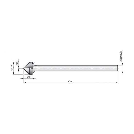 G60025.0 Countersink, Extra Long - 90°