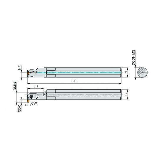 A16Q-GGEL 0313 Boring Bar for Grooving - Left Hand