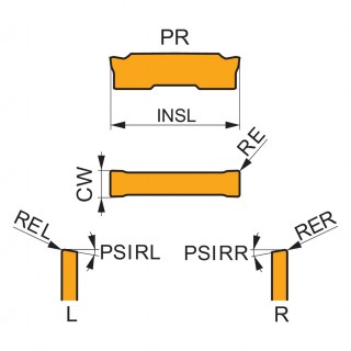 GL2-D200G02L06-PR:G8330 Double sided Grooving and Parting-off insert, left
