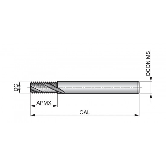 J2104.5X1.0 M Thread Mill Spiral Flute 27°