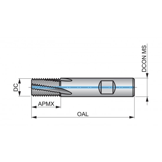 J23510.0-12 UNC Thread Mill Spiral Flute 10° Oil Feed
