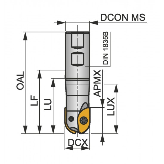 12L2R040B20-SZP12 End Milling Cutter - Copy and Profile
