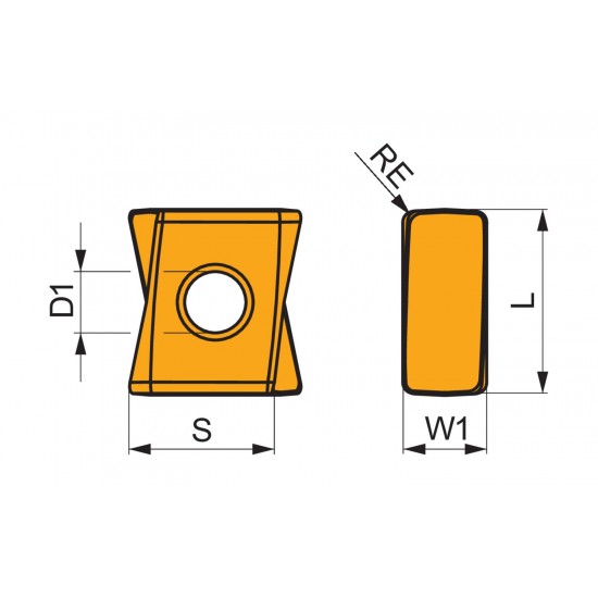 LNEX 121020SR-M:M8340 Milling Insert - Square Shoulder