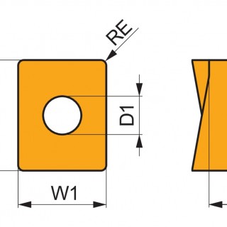 LNGU 160708SR-M:8215 Milling Insert - Square Shoulder