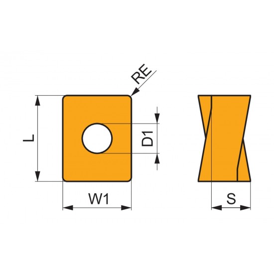 LNGU 160708SR-M:8215 Milling Insert - Square Shoulder