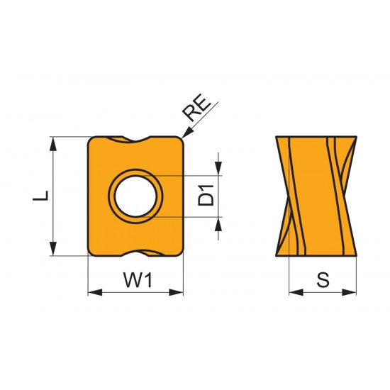 LNGX 120508FR-FA:HF7 Milling Insert - Square Shoulder