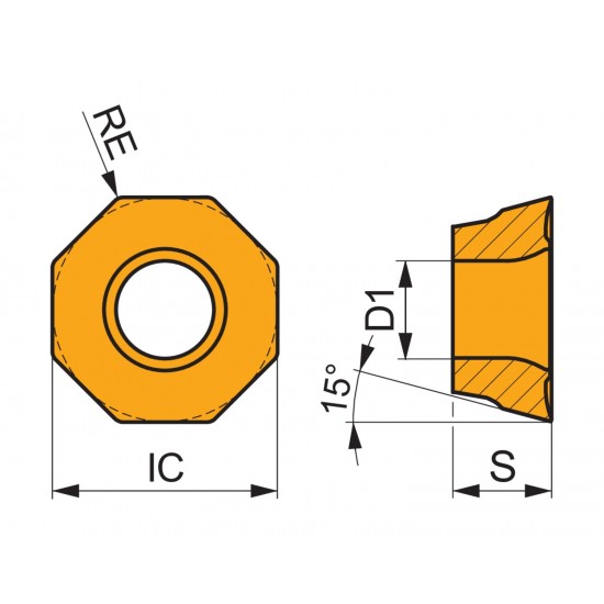 ODMT 050508SN-R:M9340 Milling Insert - Face