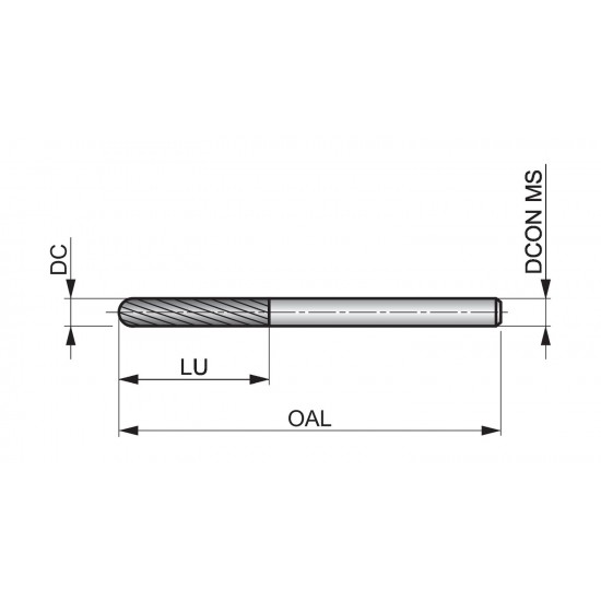 P5053.0X3.0 Rotary Burr - Ball Nosed Cylinder