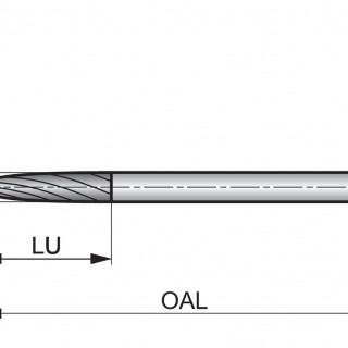 P5113.0X3.0 Rotary Burr - Ball Nosed Tree