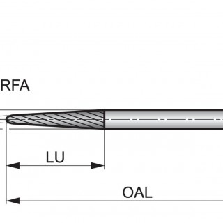 P5213.0X3.0 Rotary Burr - Ball Nosed Cone