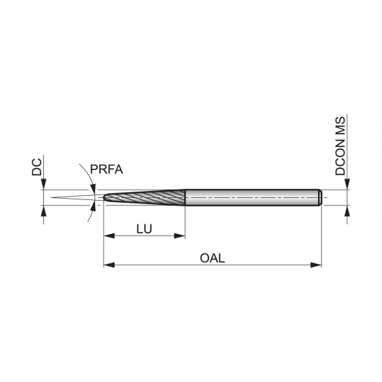 P5213.0X3.0 Rotary Burr - Ball Nosed Cone