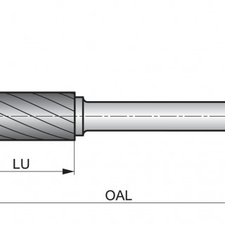 P60112.7X6.0 Rotary Burr - Cylinder without endcut
