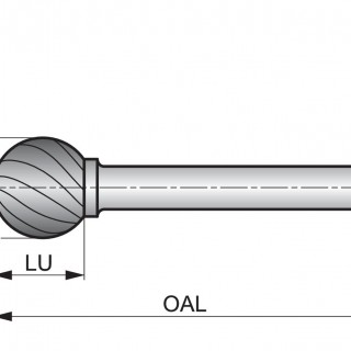 P60712.7X6.0 Rotary Burr - Ball
