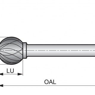 P70712.7X6.0 Rotary Burr - Ball