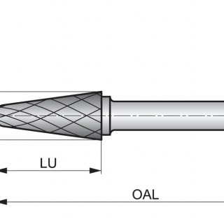 P72112.7X6.0 Rotary Burr - Ball Nosed Cone