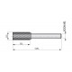P803C12.7X6.0 Rotary Burr - Cylinder with endcut