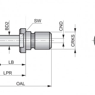 PS.BT.50.45.C.S Pull Studs MAS 403 BT With Coolant Hole - Sealed