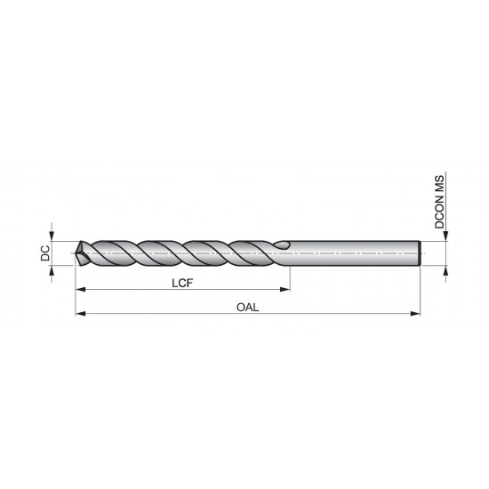 R51FS7/16 R51FS Taper Length Drill