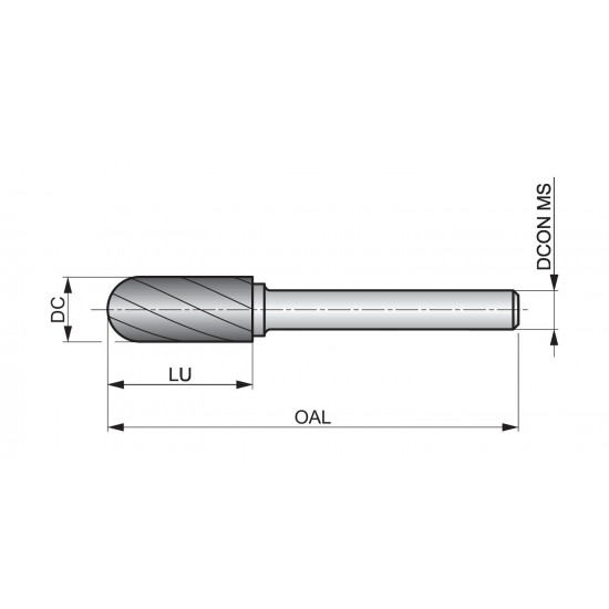 SC-50FM-X SC-FM Rotary Burr - Ball Nosed Cylinder