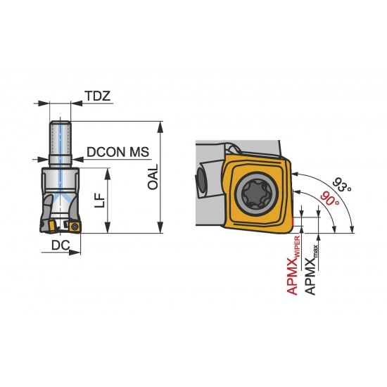 16A3R025M08-SCN05C-C Modular Head for Copy and Profile Milling