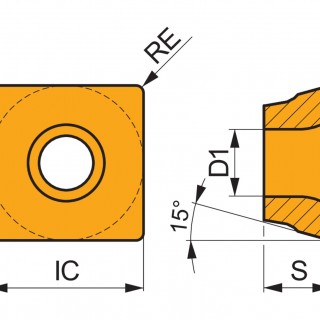 SDKT 1205AESN-FM:M8330 Milling Insert - Square Shoulder