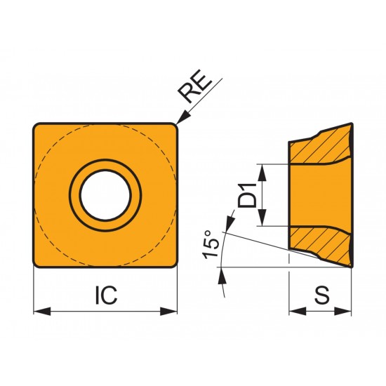 SDKT 1205AESN-FM:M8330 Milling Insert - Square Shoulder