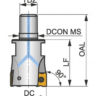 32A2R043M16-SLN12-C Modular Head for Square Shoulder Milling