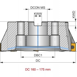 160C08R-S90LN16-C Shell Milling Cutter - Square Shoulder