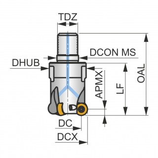 35E4R042M16-SRC10-C Modular Head for Copy and Profile Milling