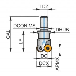 32E4R042M16-SRD10-CF Modular Head for Copy and Profile Milling