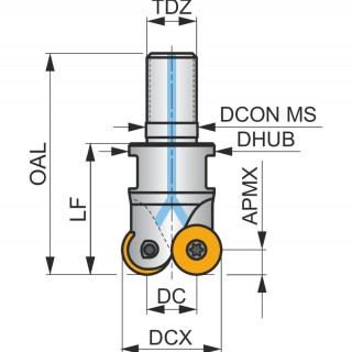 35E3R042M16-SCRD12-CF Modular Head for Copy and Profile Milling