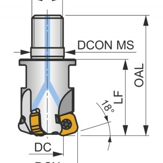 32E3R040M16-SSN11-C End Milling Cutter - High Feed