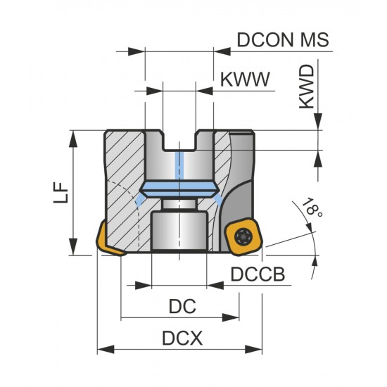 100A08R-SMOSN11-C Shell Milling Cutter - High Feed