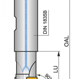 20A2R032B20-SSO09-C End Milling Cutter - Square Shoulder