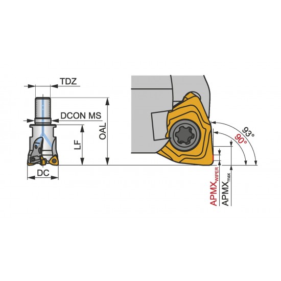 16A2R025M08-SWN04C-C Modular Head for Copy and Profile Milling