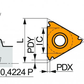 TN 16NR060STACME:T8030 Threading Insert Internal Full Profile - 29° STACME-thread
